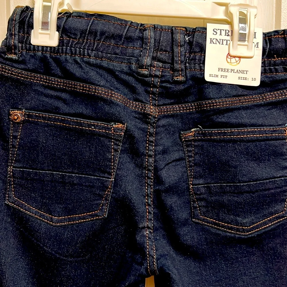 Free Planet Armand Blue 5 Pocket Pull Up Denim Shorts Boys Size 10 NWT